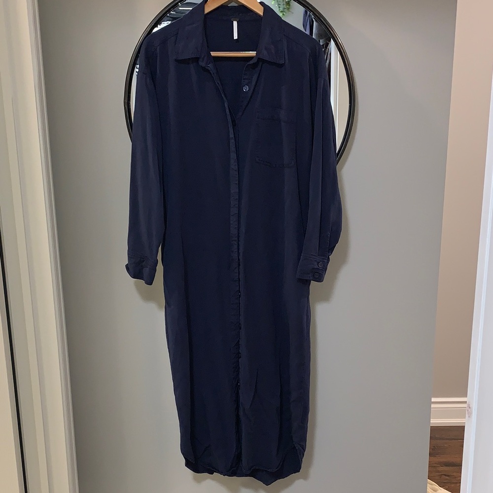 YFB Navy Dress with Metal Brand Tag